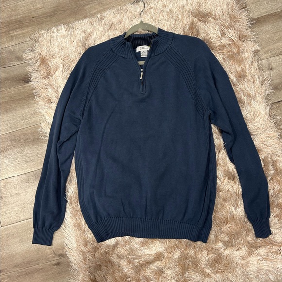 Barney’s New York Formal Blue XL Half-Zip Sweater Great Condition MSRP $300 - Picture 5 of 8